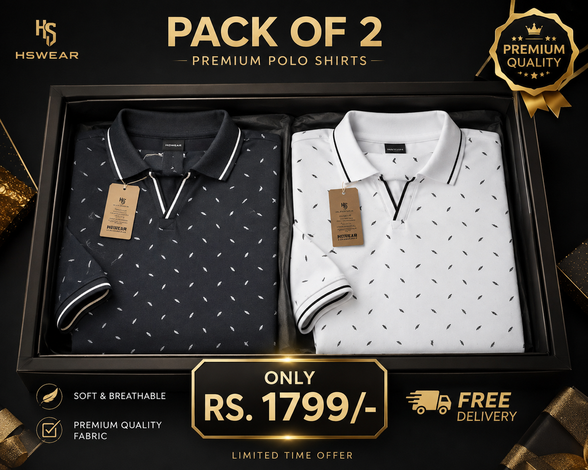 PREMIUM PRINTED POLO SHIRTS PACK OF 2