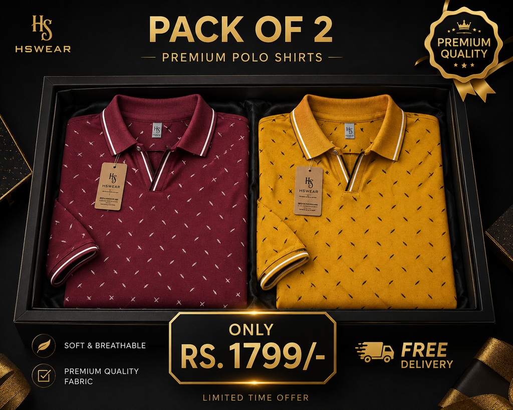 PREMIUM PRINTED POLO SHIRTS PACK OF 2