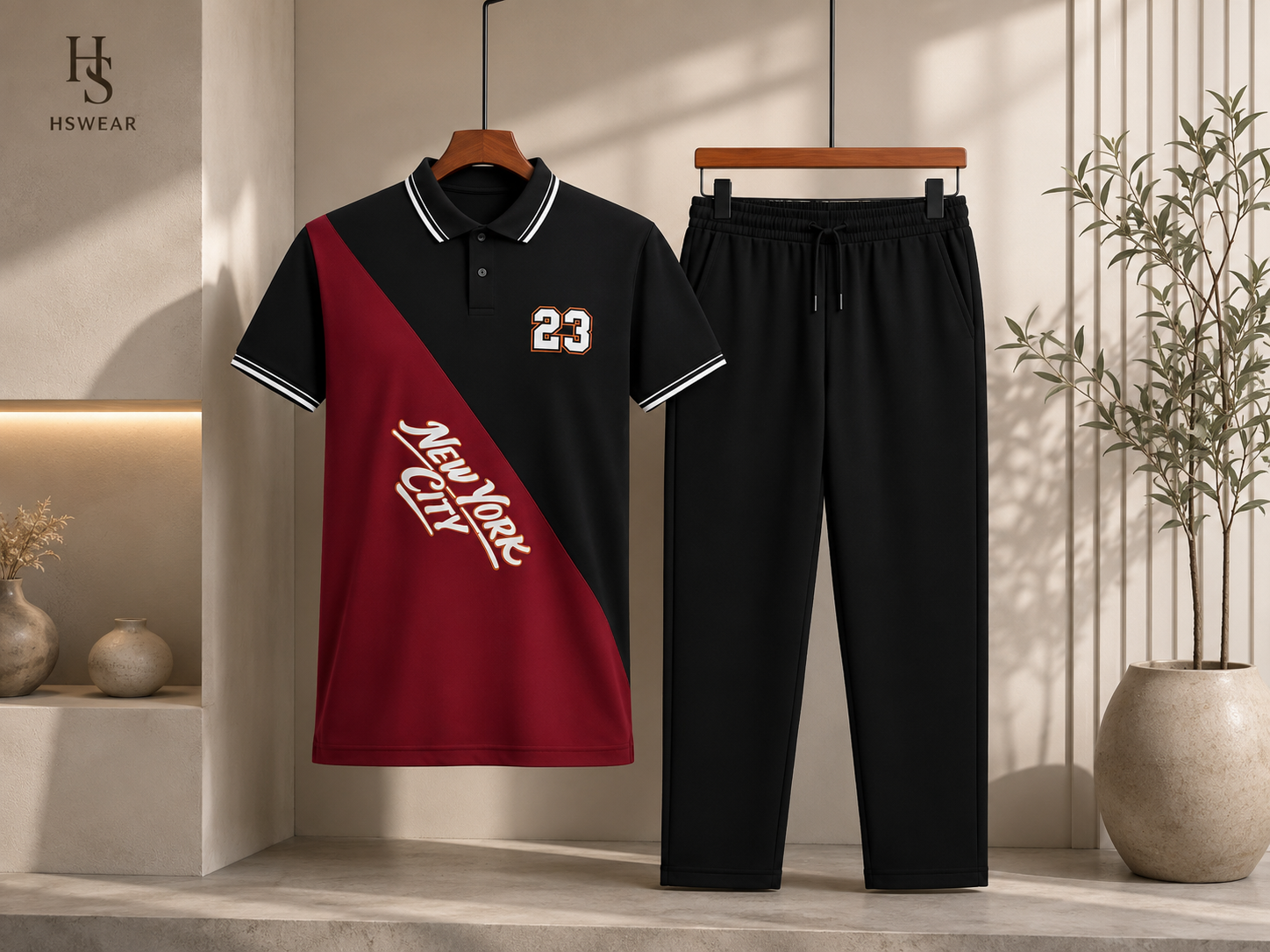 PK Polo Shirt Plain Trouser Tracksuit