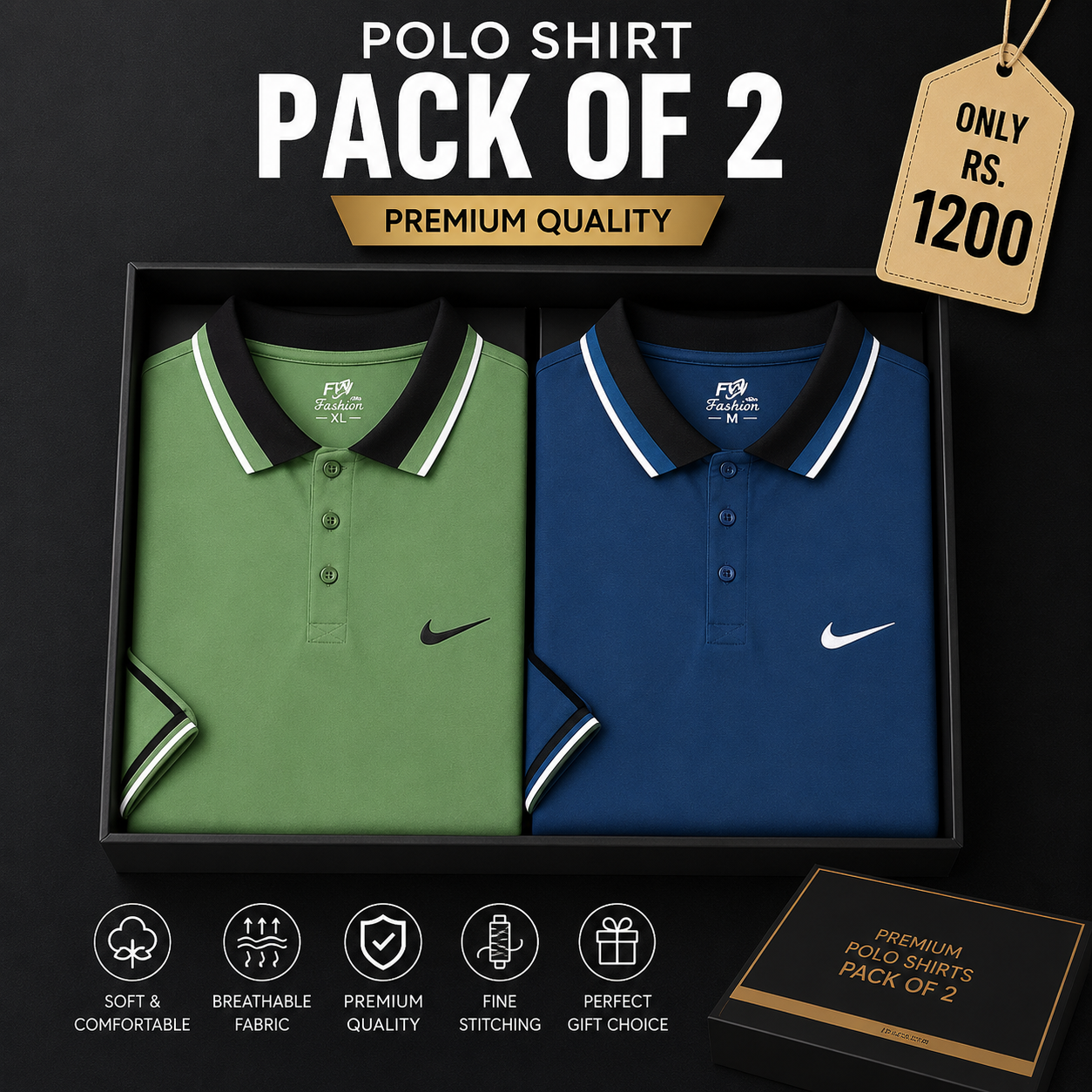 Product Details – Premium Polo Shirt (Pack of 2)