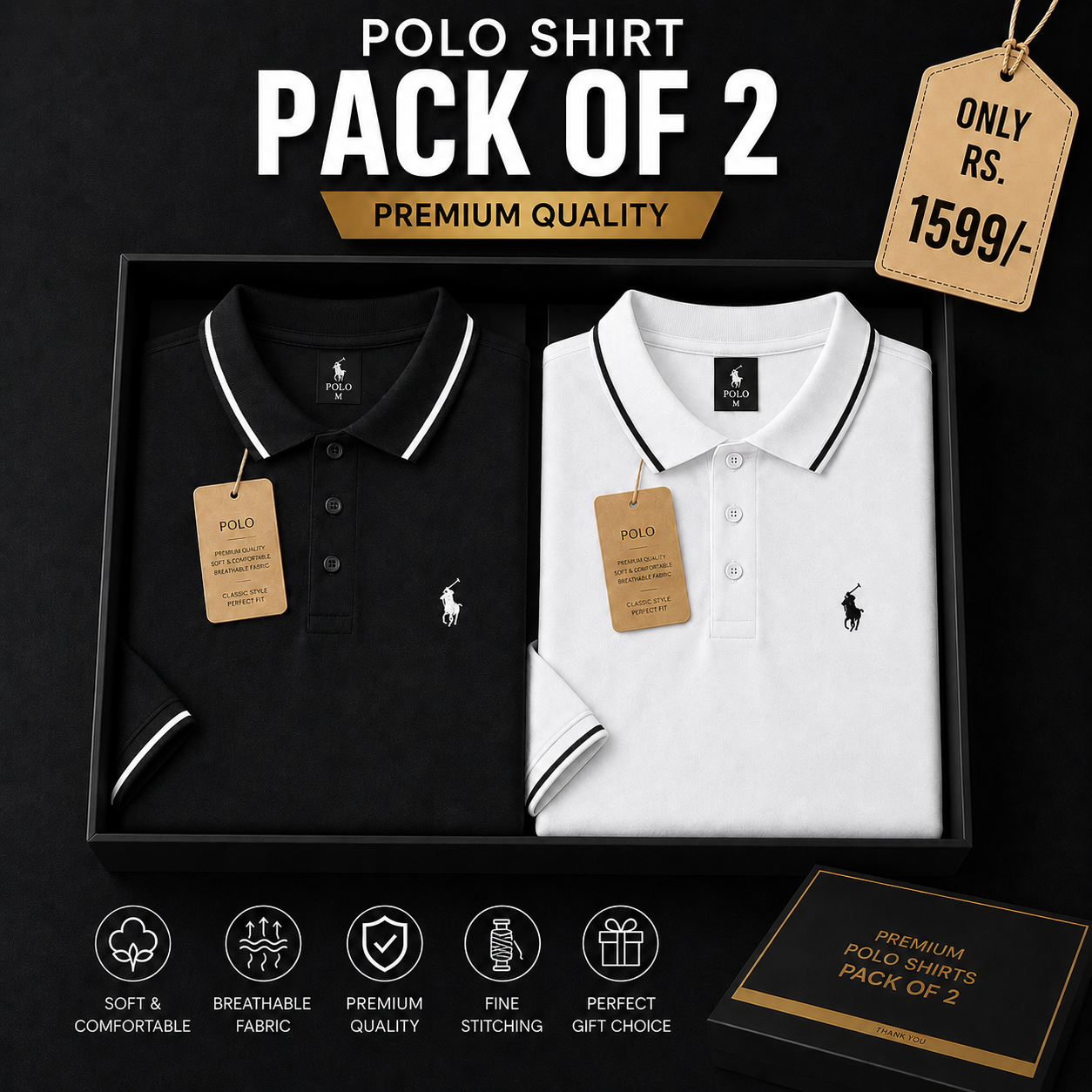 Product Details – Premium Polo Shirt (Pack of 2)