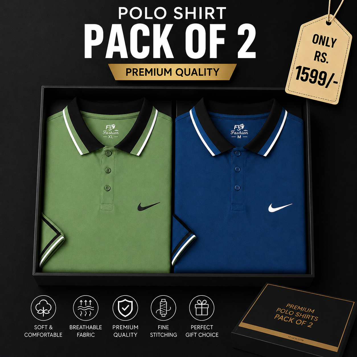 Product Details – Premium Polo Shirt (Pack of 2)