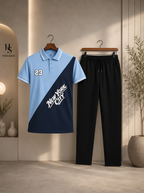 PK Polo Shirt Plain Trouser Tracksuit