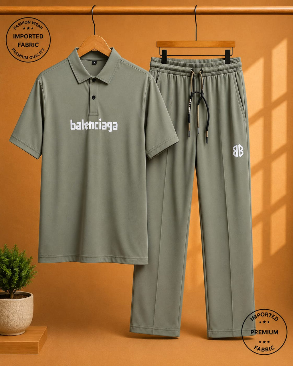 Men's Premium Olive Green imported Co-Ord Set