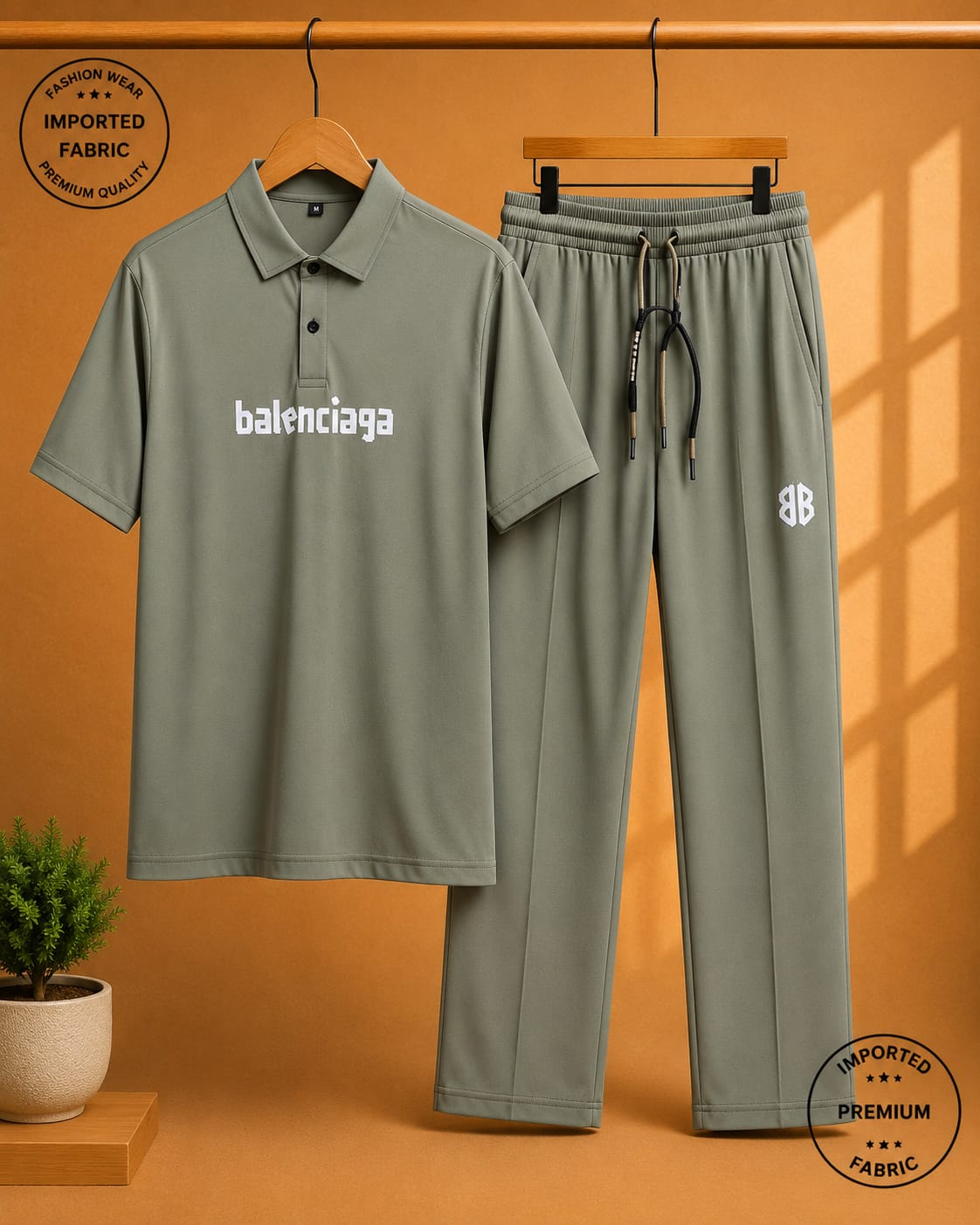 Men's Premium Olive Green imported Co-Ord Set