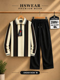 HSWEAR Premium Wear – Striped Polo Shirt & Baggy Trouser Set