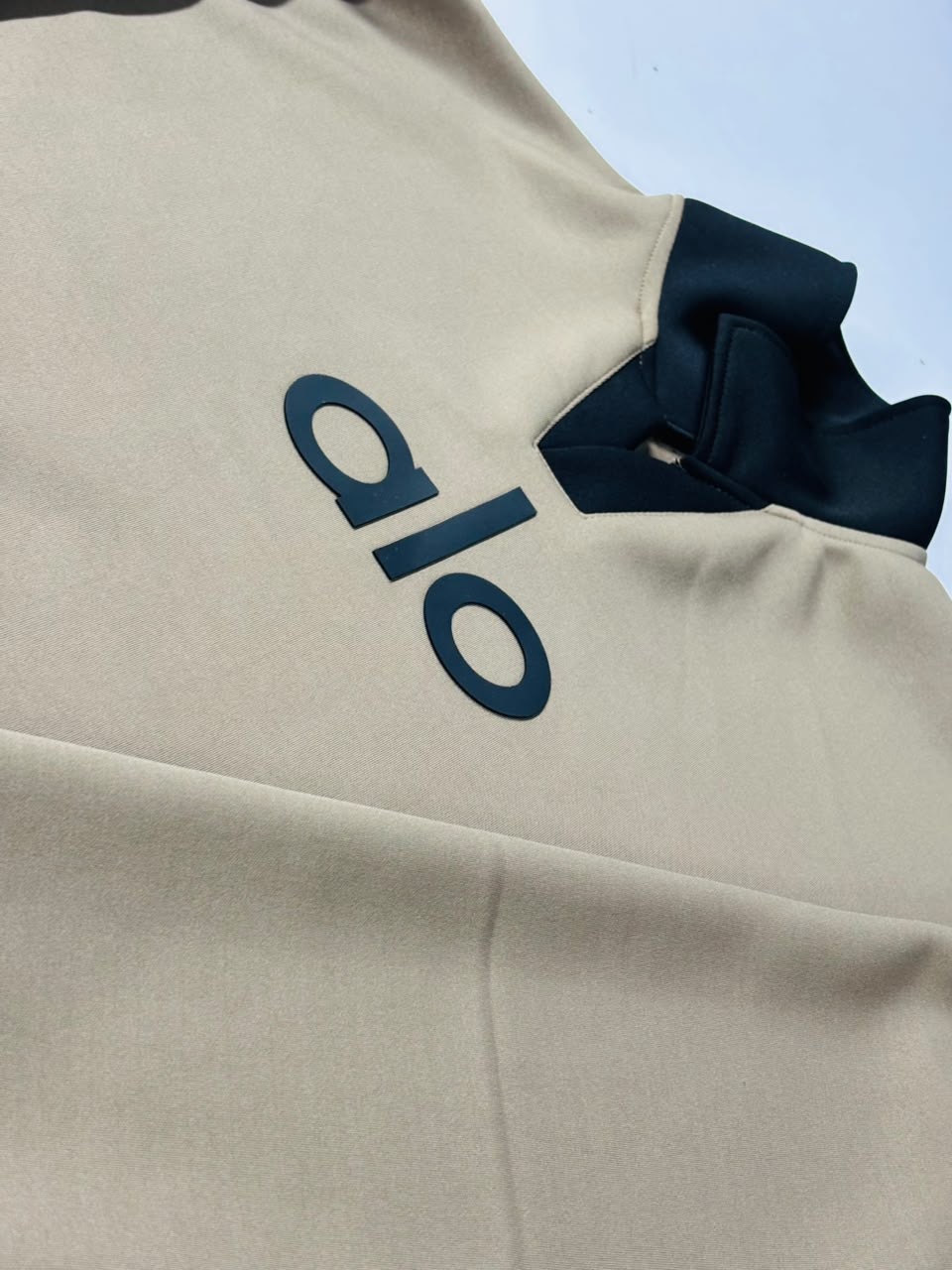 Alo Premium Imported Fabric Tracksuit Set – Beige & Black