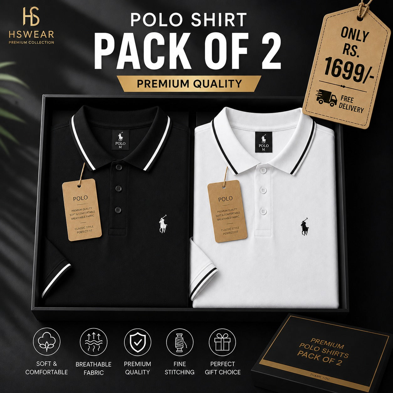 Product Details – Premium Polo Shirt (Pack of 2)