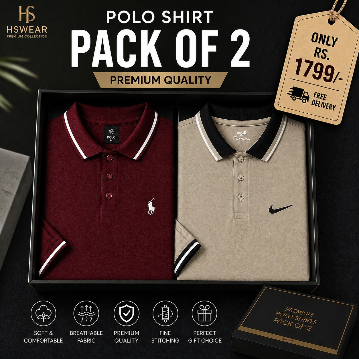 Product Details – Premium Polo Shirt (Pack of 2)