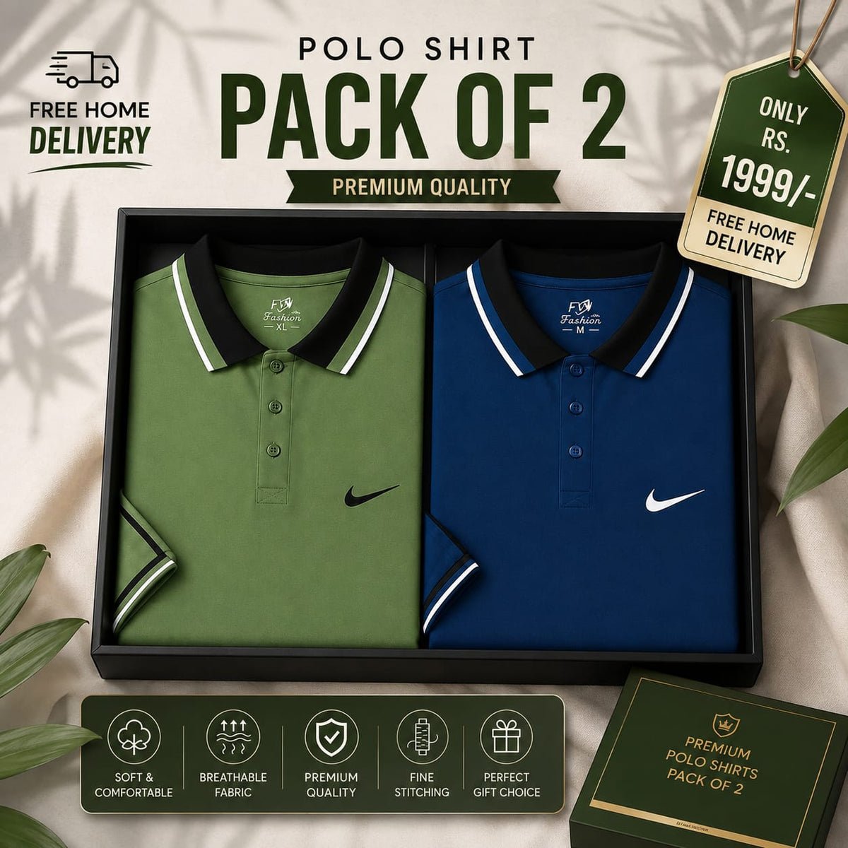 Product Details – Premium Polo Shirt (Pack of 2)