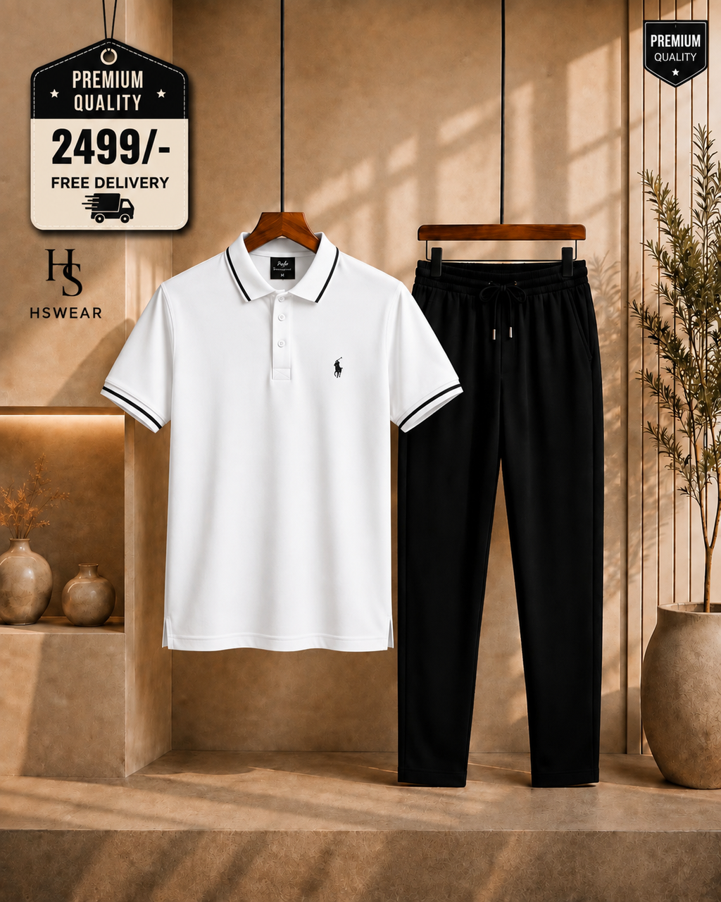 Men's Polo Shirt & Trouser Set 2 -Piece  Set | Premium Quality Casual Wear ✨