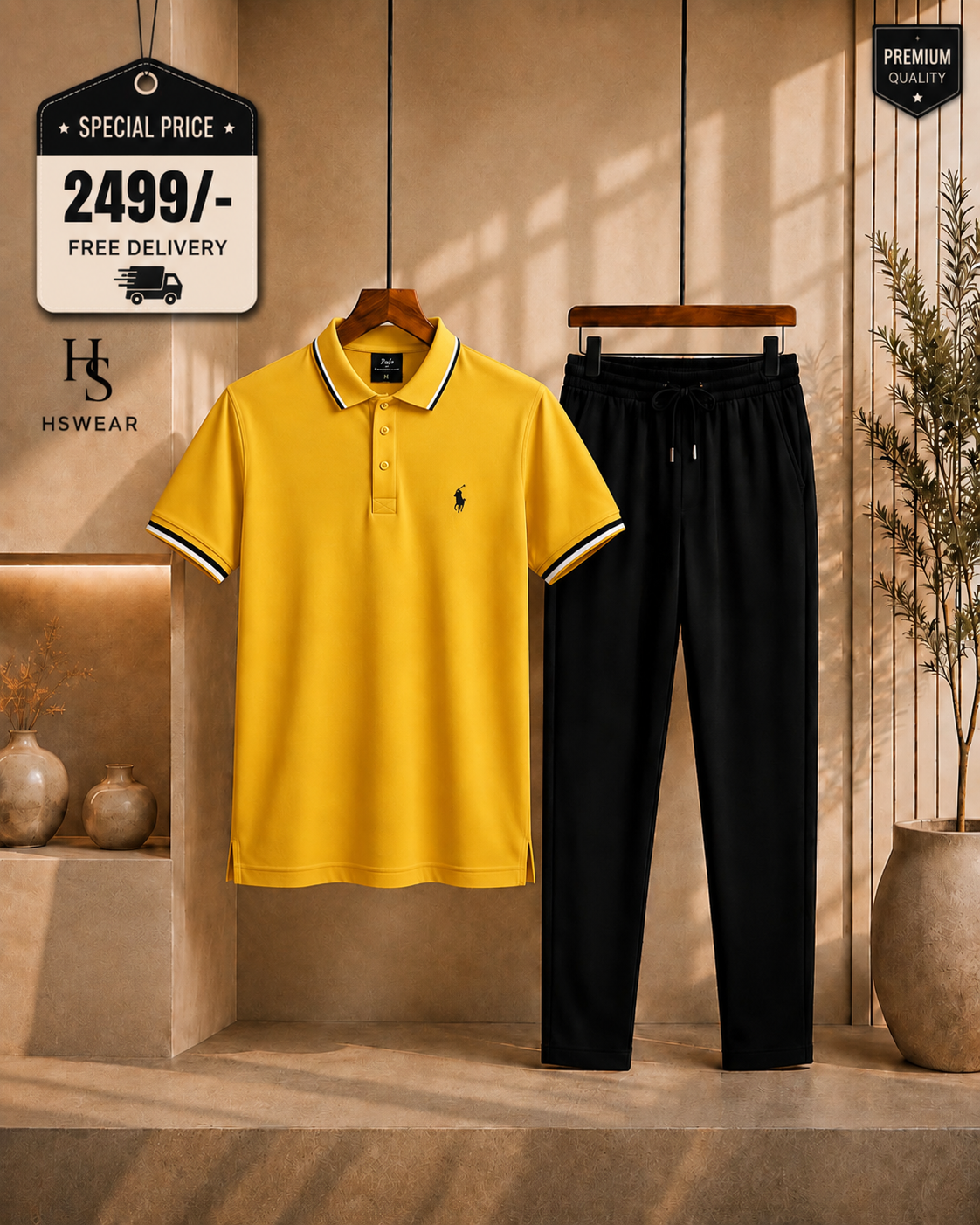 Men's Polo Shirt & Trouser Set 2 -Piece  Set | Premium Quality Casual Wear ✨