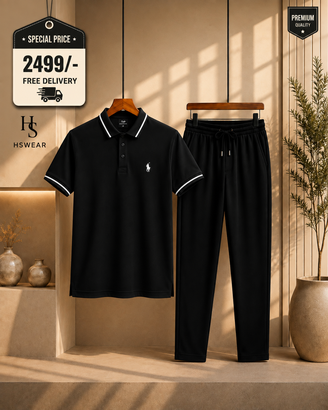 Men's Polo Shirt & Trouser Set 2 -Piece  Set | Premium Quality Casual Wear ✨